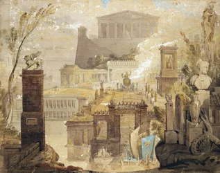 Een Reconstructie van de Architectuur van het Oude Athene, ca. 1830